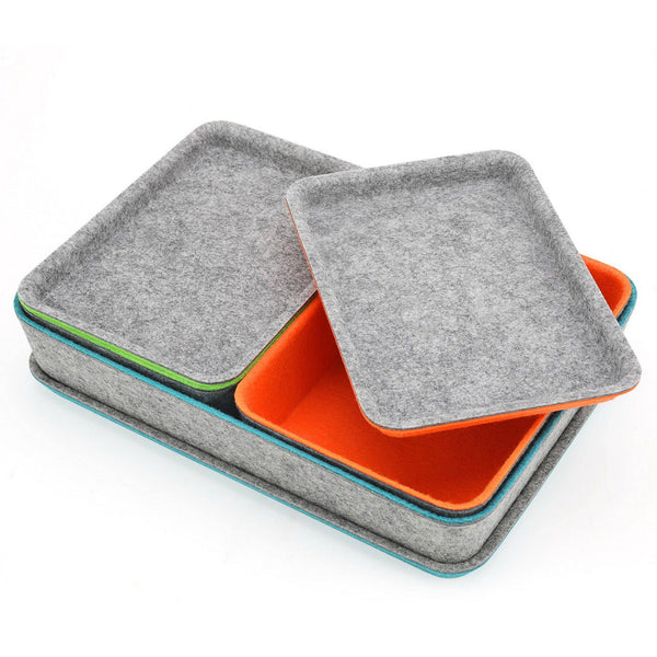 Welaxy storage & organize Orange + Green + Turquoise Welaxy Lidded drawer organizer bins home offie work desktop storage box with lids 3- pack
